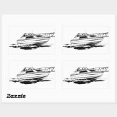 Speed Boat Cruiser Quadratischer Aufkleber (Blatt)