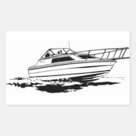 Speed Boat Cruiser Quadratischer Aufkleber