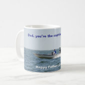 Speed Boat Kapitän Vater's Day Vater Kaffee Tasse (Vorderseite Links)