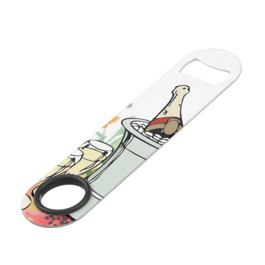 Speed Bottle Opener White Champagne Floral Speed Flaschenöffner (Vorderseite Schrägansicht)