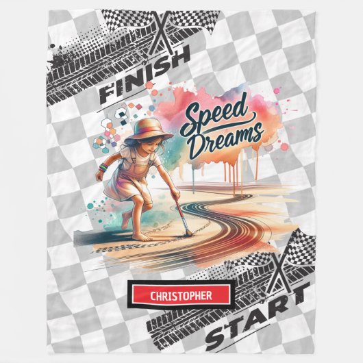 Speed Dreams Racing Blanket Formel 1 Junge Geburts Fleecedecke (Vorderseite)