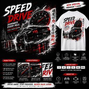 Speed Drive Racing Car T-Shirt – weißes T-Shirt