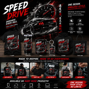 Speed Drive Rennwagen T-Shirt – Schwarzes T-Shirt