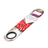 Speed Flasche Öffnung Weiße Katze Flaschenöffner (Rückseite Schrägansicht)