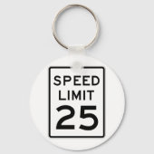 Speed Limit 25 Street Sign Schlüsselanhänger (Vorderseite)