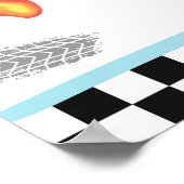 Speed Limit 4 Blue Race Car Zwei Fast Boy Geburtst Poster (Ecke)