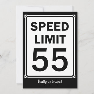 Speed Limit 55 Zeichen Geburtstagsparty Einladung