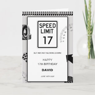 Speed Limit Boy's 16. Geburtstag  Karte