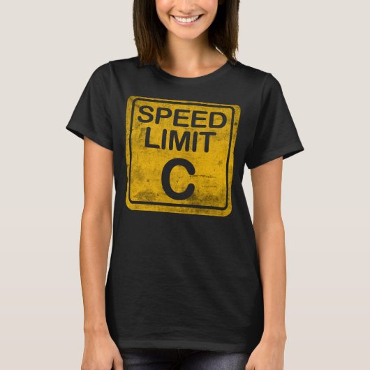 Speed Limit C Grunge störte Physik Nerd Meme T-Shirt (Vorderseite)