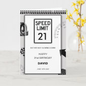 Speed Limit Mans 21. Geburtstag Karte (Gelbe Blume)
