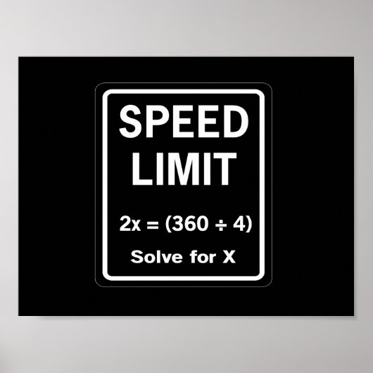 Speed Limit Math Poster (Vorne)