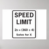 Speed Limit Math Poster (Vorne)