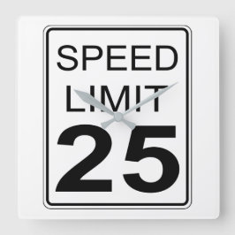 Speed Limit Quadratische Wanduhr