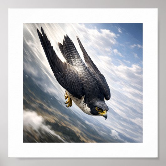 Speed of the Sky – Peregrine Falcon in Descent Poster (Vorne)