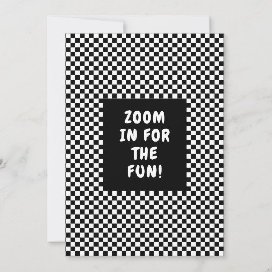 Speed Racing Geburtstagsparty Einladung (Rückseite)