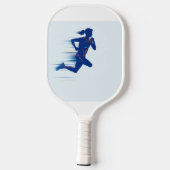 Speed Runner Silhouette - Motion Blur Sports Icon Pickleball Schläger (Rückseite)