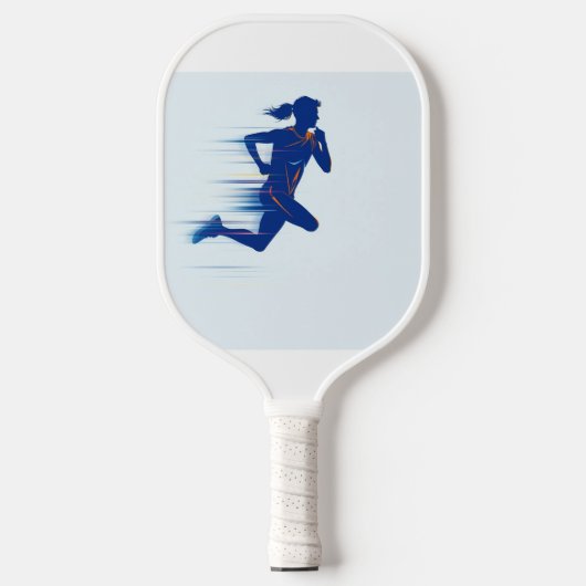 Speed Runner Silhouette - Motion Blur Sports Icon Pickleball Schläger (Vorderseite)