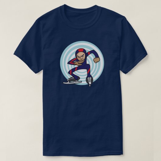 Speed Skater Anime Style Illustration Winterspiele T-Shirt (Design vorne)