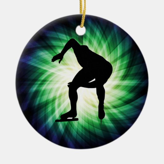 Speed-Skater-Geschenk Keramik Ornament (Vorne)