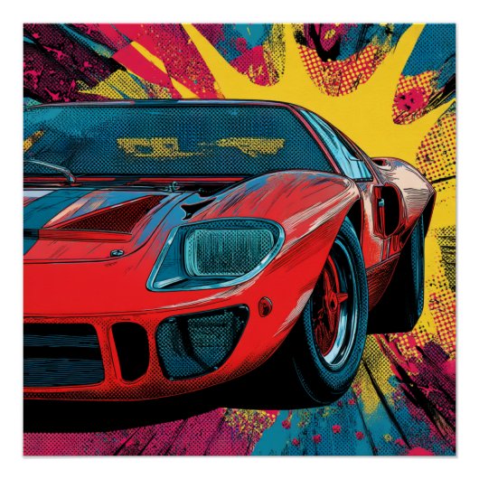 Speed & Splatter – The Ford GT40 Gulf Legacy Poster (Vorderseite)