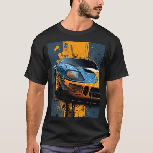 Speed & Splatter – The Ford GT40 Gulf Legacy T-Shirt (Vorderseite)