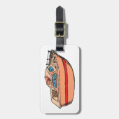 Speedboat Illustration Fun Nautical Boat Design Gepäckanhänger (Vorderseite vertikal)