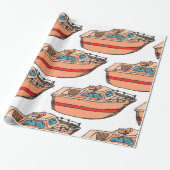 Speedboat Illustration Fun Nautical Boat Design Geschenkpapier (Ungerollt)