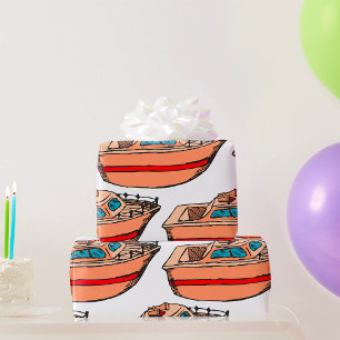Speedboat Illustration Fun Nautical Boat Design Geschenkpapier