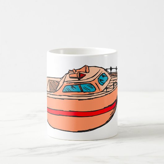 Speedboat Illustration Fun Nautical Boat Design Kaffeetasse