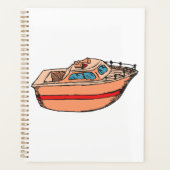Speedboat Illustration Fun Nautical Boat Design Planer (Vorderseite)
