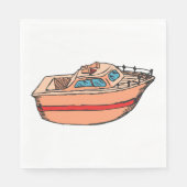Speedboat Illustration Fun Nautical Boat Design Serviette (Vorderseite)