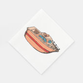 Speedboat Illustration Fun Nautical Boat Design Serviette (Ecke)
