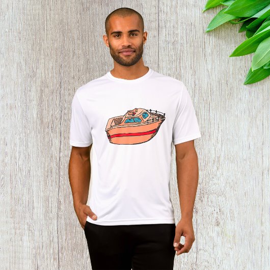Speedboat Illustration Fun Nautical Boat Design T-Shirt