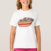 Speedboat Illustration Fun Nautical Boat Design T-Shirt (Vorderseite)