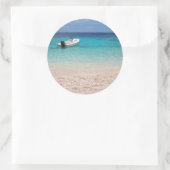 Speedboat im blauen Meer Runder Aufkleber (Tasche)