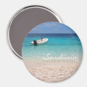 Speedboat im blauen, runden Text-Magneten Magnet (Vorderseite/Rückseite)