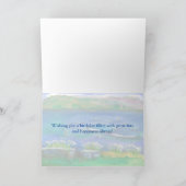 Speedboat Mountain Lake Wasserfarbe Glücklich Gebu Karte (Innenseite)