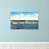 Speedboat Races auf dem See Leinwanddruck (Insitu (Holzboden))