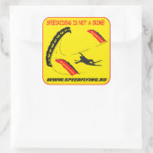 Speedfliegen Quadratischer Aufkleber (Tasche)
