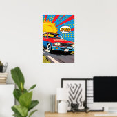 Speeding Car Pop Art Poster (Heimbüro)
