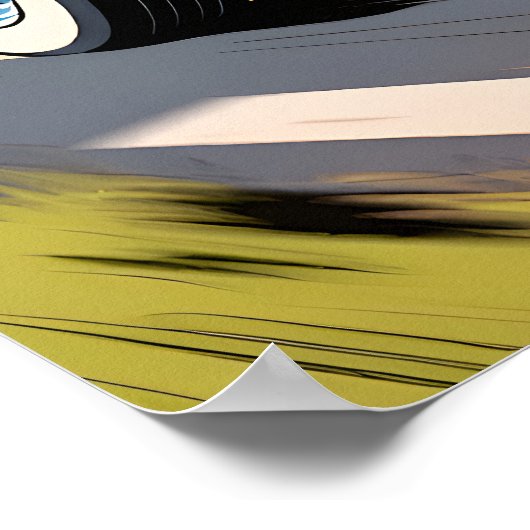 Speeding Car Pop Art Poster (Ecke)