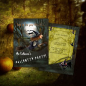 Speeding Hexe auf Broomstick Halloween Einladung