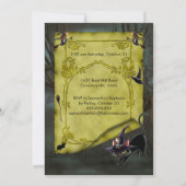 Speeding Hexe auf Broomstick Halloween Einladung (Rückseite)