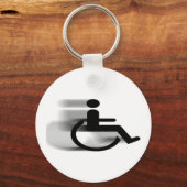 Speeding Wheelchair Keychain Schlüsselanhänger (Vorderseite)