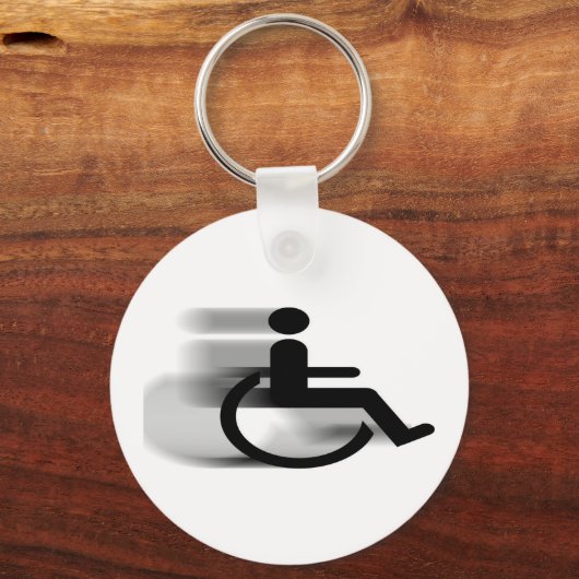 Speeding Wheelchair Keychain Schlüsselanhänger (Vorderseite)