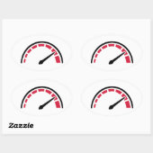 Speedo-Rennmotorrad Ovaler Aufkleber (Blatt)