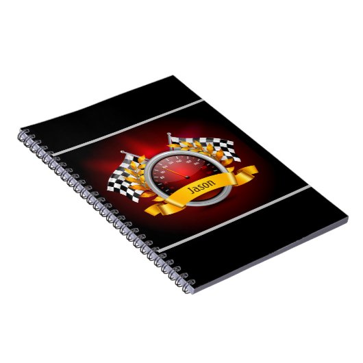 Speedometer Car Racing Themed Notebook Notizblock (Rechte Seite)