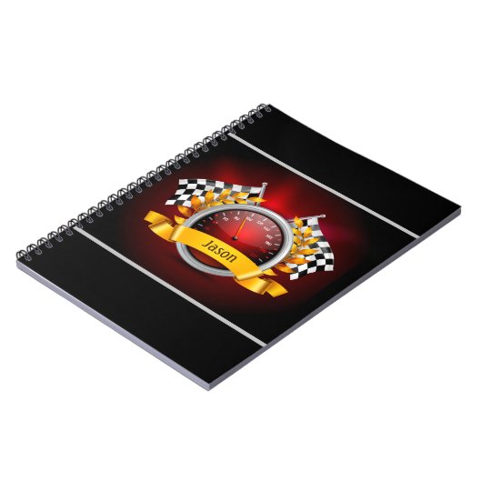 Speedometer Car Racing Themed Notebook Notizblock (Linke Seite)