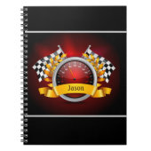 Speedometer Car Racing Themed Notebook Notizblock (Vorderseite)