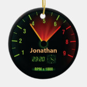 Speedometer-Design Racing-Keramik Ornament (Vorne)